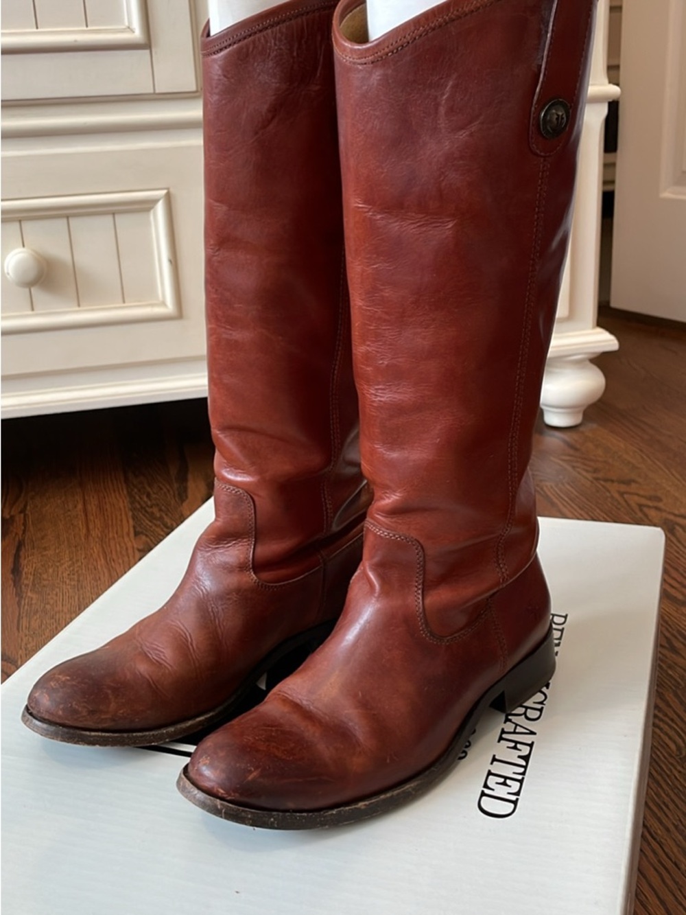 Frye Brown Leather Tall Riding Boots